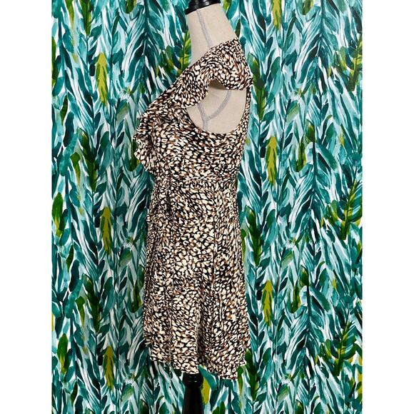 NEW Free People Jet Combo Leopard Animal Print French Quarter Wrap Mini Dress XS - Picture 6 of 11